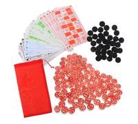 Toddmomy 1 Juego Ajedrez Bingo para Lugares Tarjetas De Números De Juego De Bingo. Cartones De Bingo Tarjetas De Bingo Divertidas Bingo En Juego De Fiesta del Hogar Rojo El Plastico