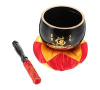 Toddmomy 1 Juego Cuenco De Música Budista Cuenco De Sonido De Buda Cuenco De Buda Cuenco Con Tapete De Cuenco Budista Cuenco De Musicoterapia Cobre Black