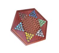 Toddmomy 1 Juego Damas Chinas de Madera con Tablero y Bolas de Vidrio y Adultos Entretenimiento Familiar con Almacenamiento Cajón