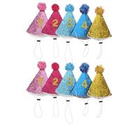 Toddmomy 1 Juego de Gorros de cumpleaños para Perros (para niños y niñas) - 10 Gorros de Fiesta para Mascotas en 5 Colores con números del 0 al 9 y Pegatinas - Lindos Accesorios de Animales para