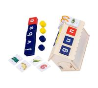 Toddmomy 1 Juego Juego de ortografía del Alfabeto muñecos Juguetes de Madera Cabina para pequeños Juego de Letras a Juego aprendiendo Juguete Tarjetas de Letras
