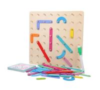 Toddmomy 1 Juego Juguetes de Rompecabezas Formas para Juguetes de matemáticas Rompecabezas de reconocimiento de Letras Juguete gráfico para Juguetes de Aula de Madera Vistoso