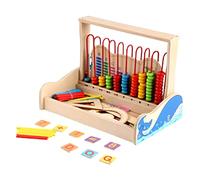 Toddmomy 1 Juego Marco de Cálculo Digital Multifuncional Matemáticas con Ábacos de Material de Madera Juguete Educativo