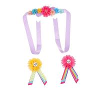 Toddmomy 1 Juego Mujer embarazada cinturón de flores de flor embarazo maternidad Oh bebé primero mamá será faja del vientre ramillete de ducha de bebé mami para ser pin Flor de gasa