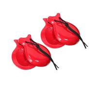 Toddmomy 1 Par castañuelas de Madera pequeño Juguete castañuela castañuelas para castañuelas españolas castañuelas Juguetes aplaudidores de Dedos Rojo