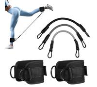 Toddmomy 1 Set de Bandas de Resistencia para Tobillos con Muñequera - Equipamiento de Entrenamiento para Piernas para Patadas, Entrenamiento de Cadera, Accesorio para Máquina de Cables, Negro