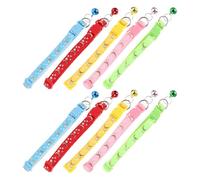 Toddmomy 10 Collares para Gatos Ajustables con Campana Diseño Reflectante de Luna y Estrella Multicolor Azul Lago Amarillo Rojo Rosa Verde Claro Collar Seguro y Ligero para