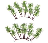 Toddmomy 10 Piezas Palmera Miniatura de Plástico Verde, Modelo de Árbol Tropical Artificial, Accesorio para Fotografía y Manualidades, Decoración de Jardín de Hadas
