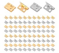 Toddmomy 100 mini bisagras para manualidades: Bisagras pequeñas de metal para proyectos de bricolaje, ideales para cajas de madera, joyeros y puertas de maquetas. Herrajes vintage.