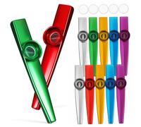 Toddmomy 12 Kazoos Metálicos para Principiantes y Niños Instrumento Musical Cómodo y Resistente Adecuado para Presentaciones y Juegos en Grupo