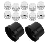 Toddmomy 12 Perillas de Control de Plástico Negro Acabado Electrochapado Cepillado para Mezcladores y Altavoces, Compatibles y Fáciles de Instalar en Escenarios y Estudios