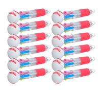 Toddmomy 12 Piezas Bolígrafo de Béisbol Mini Retráctil de PVC | Diseño de Béisbol, Estilo Cartoon y Tierno, para Estudiantes y Niñas, Aula y Oficina, Punta 0,5mm