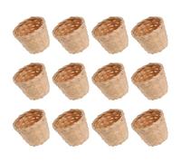 Toddmomy 12 Piezas Cesta de Almacenamiento de Bambú Miniatura para Organizar y Exhibir Flores Artificiales Estilo Rústico Beige Adecuado para Estantes y Mesas de Café