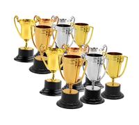 Toddmomy 12 Piezas Mini Decorativos de Plástico para Fiesta y Competición Escolar de Simulación para Adornos de Plata y Cobre para Eventos y Premios