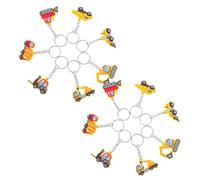 Toddmomy 12piezas Llaveros De Vehículos De Construcción Para Fiestas Temáticas De Cumpleaños Incluye Excavadora Camión De Cemento y Tractor Accesorios Coloridos y Versátiles Para