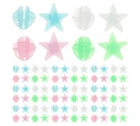 Toddmomy 144 Piezas de Cuentas para radios de Bicicleta Que Brillan en la Oscuridad - Decoraciones Luminosas para Ruedas de Bicicleta, dijes Reflectantes - Cuentas Redondas y en Forma de Estrella con