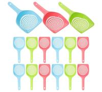 Toddmomy 15 Piezas Pala para Excrementos de Gato Plástico Resistente con Tamiz de Malla Fina para Limpieza Rápida Arena Mango Ergonómico para Gato y Perro