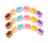 Toddmomy 18 Piezas Mini Cestas Tejidas Resina de Colores Mini Canastas de Ratán Imitación para Casa de Muñecas Contenedores para Pan Flores y Alimentos Accesorios para Cocina Infantil
