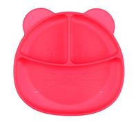 Toddmomy 1pieza Plato De Ventosa Plato Dividido Antideslizante Para Alimentación Infantil Para Comidas Suplementarias Color Rojo