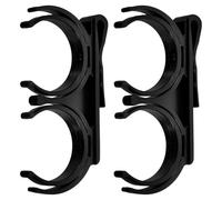 Toddmomy 2 Clips Plegables para Balones de Golf Negros, Abrazadera Doble Giratoria de Plástico Resistente Clip para Cinturón, Accesorios Portátiles para Recoger y Transportar Balones