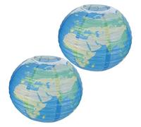 Toddmomy 2 Farolillos de Papel Forma de Globo Terráqueo, Diseño Creativo y Ligero, Decoración para Oficinas y Cafés, Recuerdo de Viaje Elegante