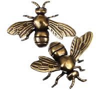 Toddmomy 2 Figuras De Abejas Doradas Estatuas De Abejas De Latón Vintage Figuras De Animales De Latón Adorno De Escritorio De Abeja Metal De Feng Shui para Decoración del Hogar De Oficina