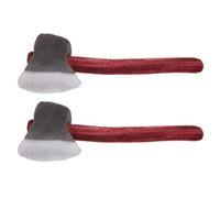 Toddmomy 2 hachas de Juguete realistas: de Peluche Falsa, Accesorio para bromas, Ideal para Juegos de rol, Halloween, Carnaval, Fiestas de Piratas o cavernícolas y Cosplay.