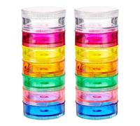Toddmomy 2 Juegos de organizadores de Pastillas apilables - Torre de pastilleros semanales de 7 días con Compartimentos de Cierre Giratorio, Soporte para medicamentos de Viaje y dispensador de