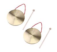 Toddmomy 2 Juegos Gong De Mano De Latón Instrumento De Percusión Gong Chino Musical Madera Para Educación Musical