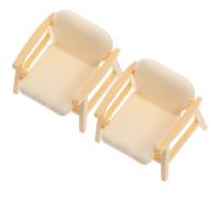 Toddmomy 2 Mini Muebles En Miniatura Pequeño Sofá para Casa De Muñecas Estilo Sin Colorear Simula La Decoración De La Casa Adorno De Plástico Muebles para Muñecas Color Beige Abs