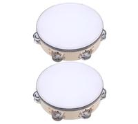 Toddmomy 2 panderetas de percusión manual de 25 cm: de mano con doble de cascabeles - pandereta, instrumento rítmico para ensayos de danza de alabanza y entretenimiento musical.