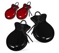Toddmomy 2 Pares de Madera Españolas para Dedos Marrón y Negro Instrumentos de Percusión Compactos y Portátiles para Adultos Sonido Auténtico y Fácil de Aprender
