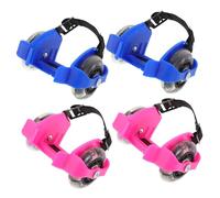 Toddmomy 2 Pares Zapatillas de Patín Ajustables para Ruedas LED de Zapatillas de Patinaje para Exteriores para Principiantes Diseño Duradero y Colores Azul y Rosa