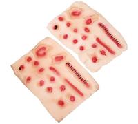 Toddmomy 2 Pegatinas de Cicatrices Falsas Sangrientas para Halloween, Tatuajes Temporales Realistas para Cosplay y Fiesta, Maquillaje Corporal Seguro y Fácil de Aplicar