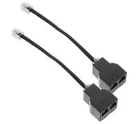 Toddmomy 2 piezas Adaptador Telefónico PC Desmontable Divisor Línea Negra para Conectar Dos Dispositivos Simultáneamente Compatible con Teléfonos y Fax Práctico y Portátil