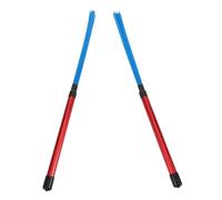 Toddmomy 2 Piezas Baquetas de Percusión para Cerdas de Nylon Mango de Aleación de Aluminio Escobillas de Jazz Rojo y Azul Accesorios para Batería y Percusión
