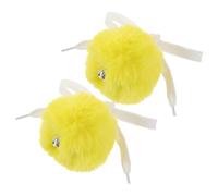 Toddmomy 2 Piezas Bolas Pompom para Patines con Campana Pompones Esponjosos Decorativos para Patines de Hielo y Ruedas Accesorio Fácil de Atar para Adultos