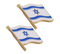 Toddmomy 2 Piezas broche de israel alfiler estrella de david Israel y la familia de naciones. Estoy con Israel pin de la americana de israel collar de la de israel aleación