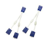 Toddmomy 2 Piezas Cable Divisor Vga Adaptador Dual para Monitor Cable de Vídeo Abs Flexible con Anillo Magnético Duplicador de Señal sin Pérdida para TV y PC
