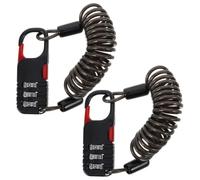 Toddmomy 2 Piezas Candado para Mochila de Motocicleta con Combinación Reiniciable Cable Metálico Antirrobo Resistente la Intemperie para Casco Bicicleta Scooter y Moto Portátil y Seguro