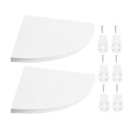 Toddmomy 2 Piezas Estante Flotante de Esquina de Madera Blanco, Diseño | Montaje en Pared sin Taladro, Optimiza Espacio, para Libros y Plantas, Estilo Nórdico y Japonés