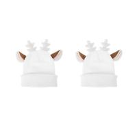 Toddmomy 2 Piezas Funda para Casco de Esquí Reno, Gorro de Tejido Blanco | Diseño de Dibujos Animados, Uso Versátil y Cómodo, Fácil de Poner, para Invierno y Nieve