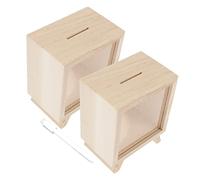 Toddmomy 2 Piezas Hucha de Madera Creativa para Adultos Unidades con Caja de y Tarro para Propinas Incluye Bolígrafo Diseño Práctico y Decorativo para Escritorio