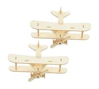 Toddmomy 2 Piezas Kit DIY Modelo Avión Madera para Familias Juguete Educativo de Construcción Manualidad Stem Aviones Planeadores para Juego Grupo y Desarrollo Social