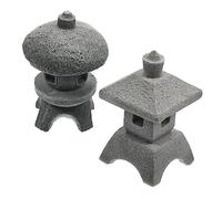 Toddmomy 2 Piezas Linterna De Pagoda En Miniatura Adornos para Árboles De Jardín Decoración Adornos De Jardín Rústico Linterna Decorativa Decorativo Patio Linternas Arenisca Light Grey