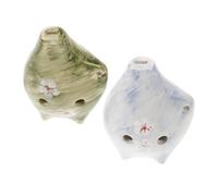 Toddmomy 2 piezas Ocarina C Instrumento Musical Portátil para Diseño Vintage Sakura Japonés Verde y Azul