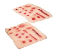 Toddmomy 2 Piezas Pegatinas de Heridas Falsas Realistas Adhesivos para Cosplay Zombie Halloween Efecto Cicatriz Seguro y Fácil de Aplicar para Maquillaje de Terror