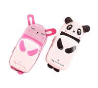 Toddmomy 2 Piezas Precioso Estuche para Lápices Diseño de Conejo y Panda | PU Leather, Multi-pocket Design, Práctico para Clasificar y Organizar Lápices, Estilo Adorable y Chic