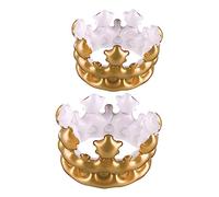 Toddmomy 2 Piezas tiara apoyo de la cumpleaños rey coronas elegante sombreros fiesta inflable para de juguete coronas de cumpleaños de papel brillo de polivinilo Dorado