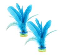 Toddmomy 2 Piezas Volante Bolas De Pajarito Pajaritos De Bádminton Lanzadera Jianzi Patear Rodillos Equipo De Bádminton De Lanzadera Juguetes De Ocio Sky-Blue Pluma